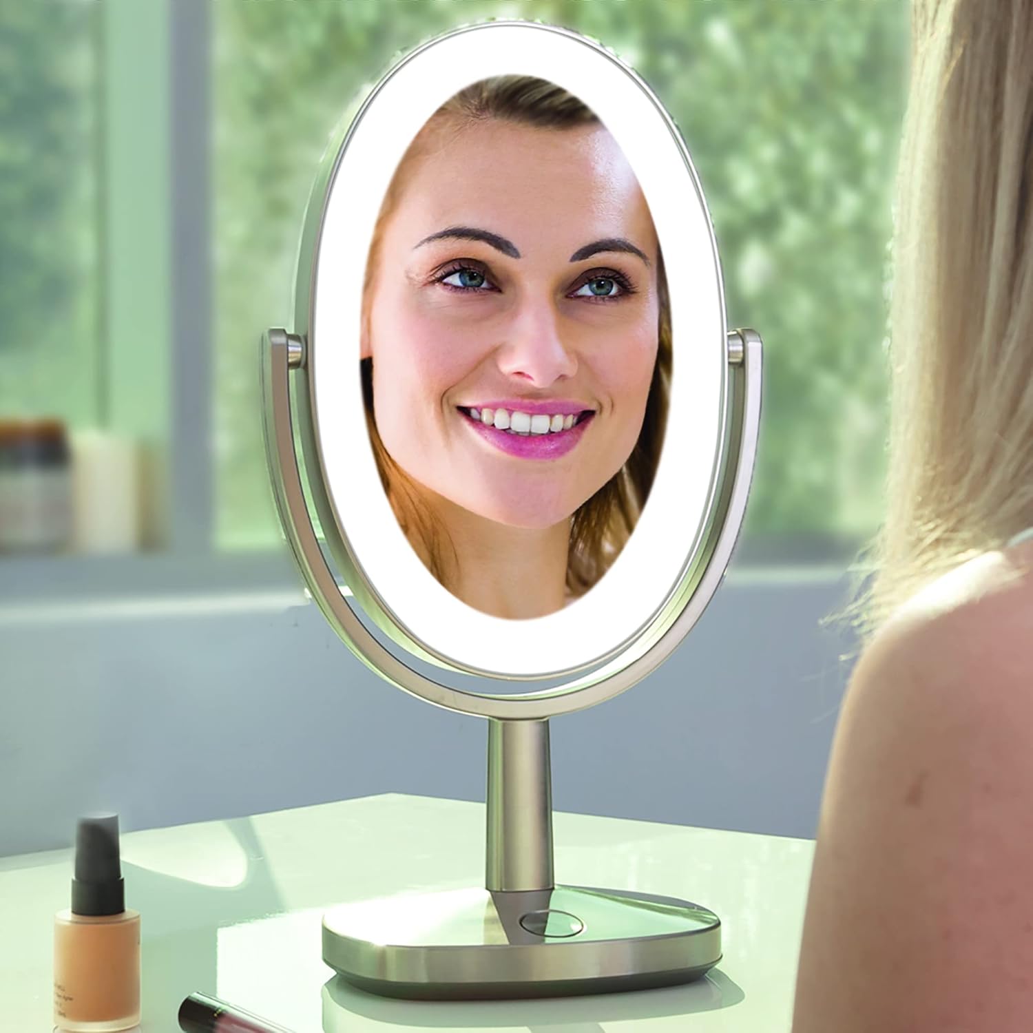 5x/1x lighted oval makeup mirror 5x/1x lighted oval makeup mirror