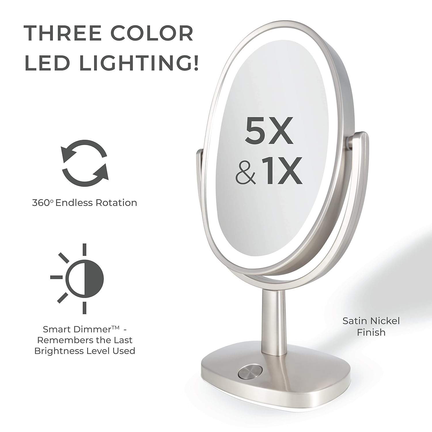 5x/1x lighted oval makeup mirror 5x/1x lighted oval makeup mirror