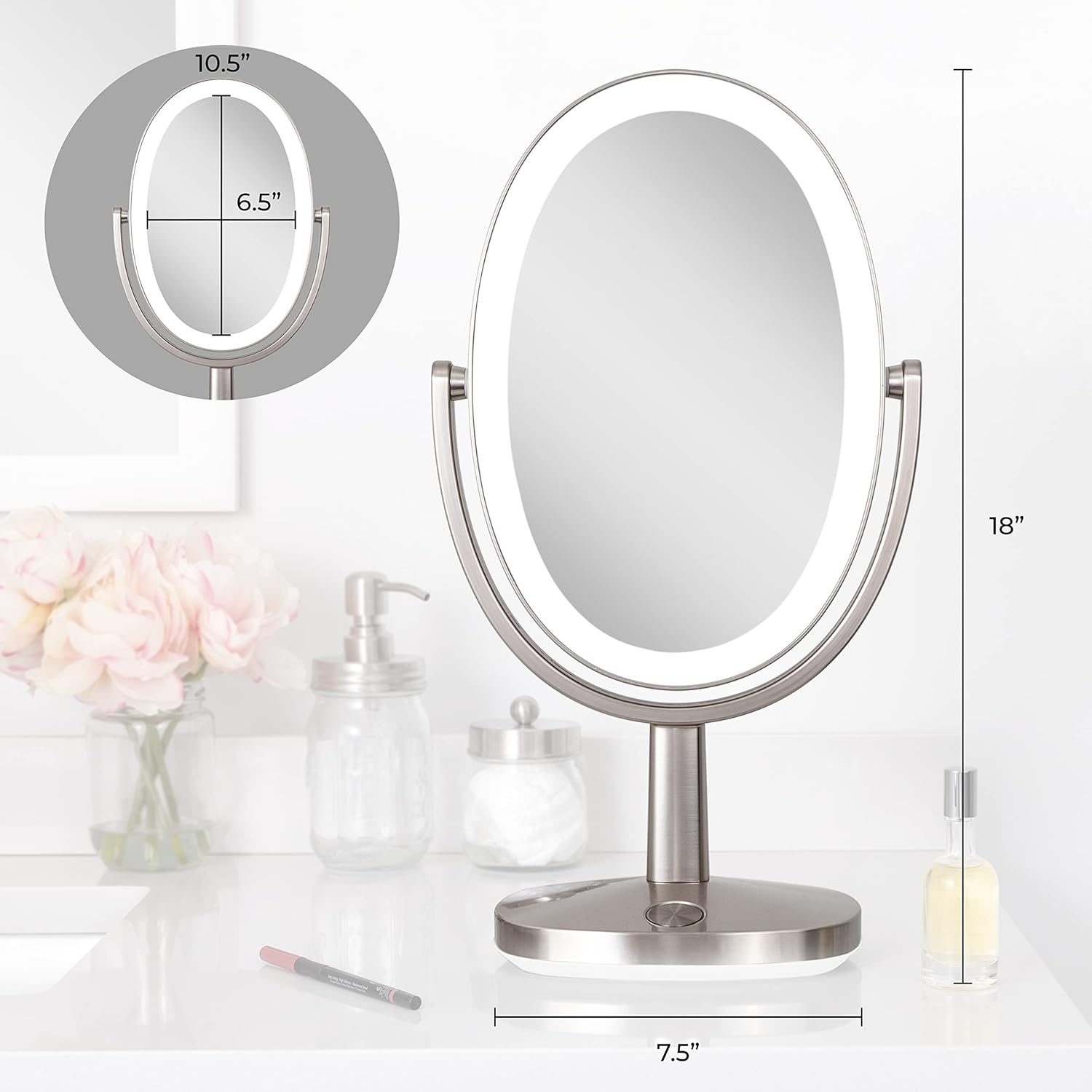 5x/1x lighted oval makeup mirror 5x/1x lighted oval makeup mirror
