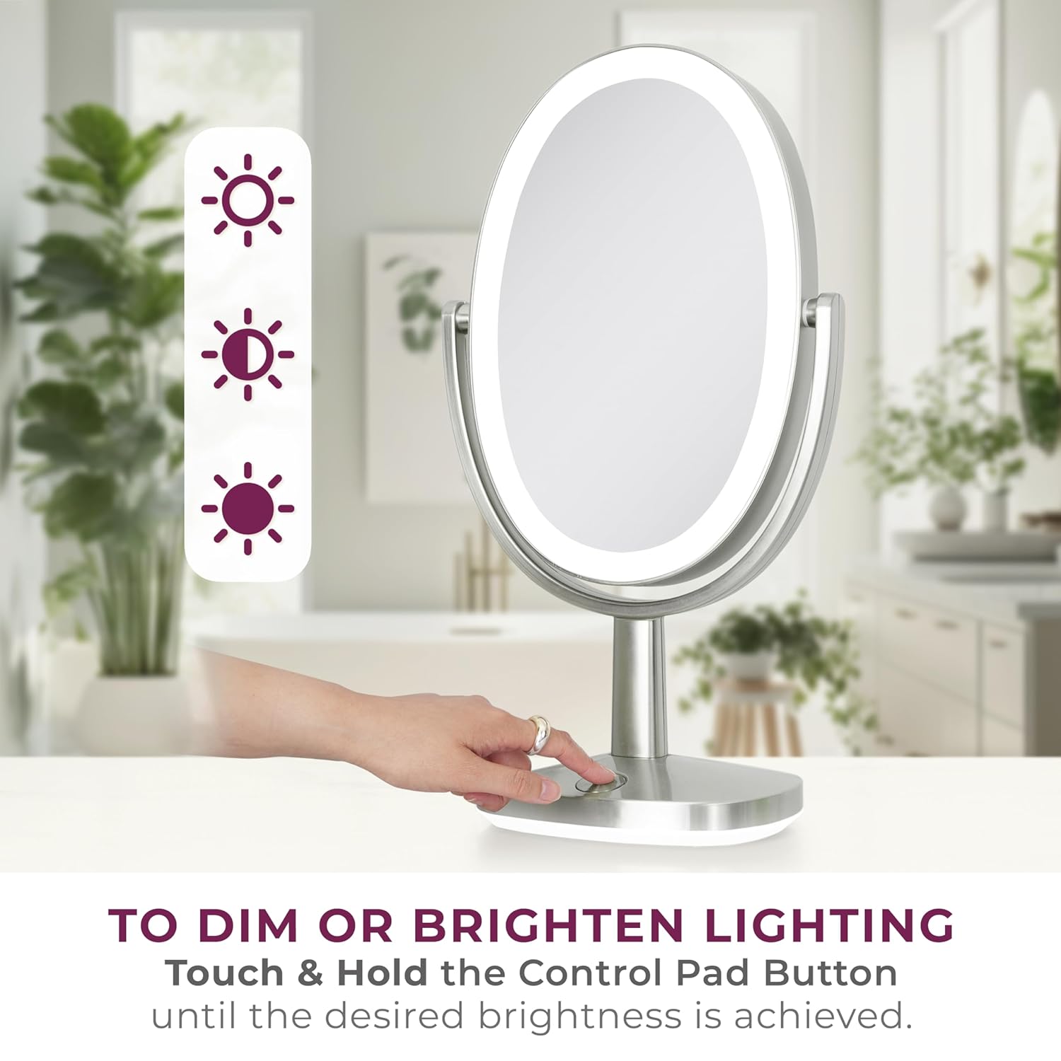 5x/1x lighted oval makeup mirror 5x/1x lighted oval makeup mirror